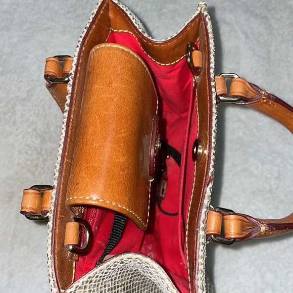 Dooney & Bourke Tan and Brown Snake Print Handbag - Picture 6 of 14